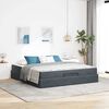 vidaXL Cadre de lit avec matelas avec matelas 2 pcs Gris Fonc&eacute; Velours