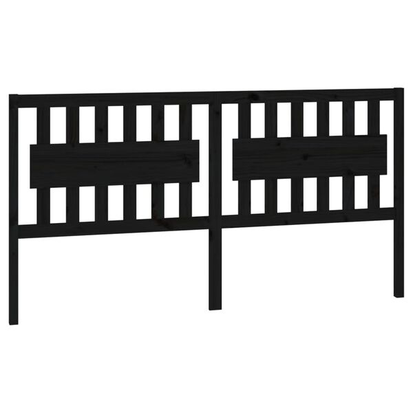 vidaXL T&ecirc;te de lit Noir 185,5x4x100 cm Bois massif de pin