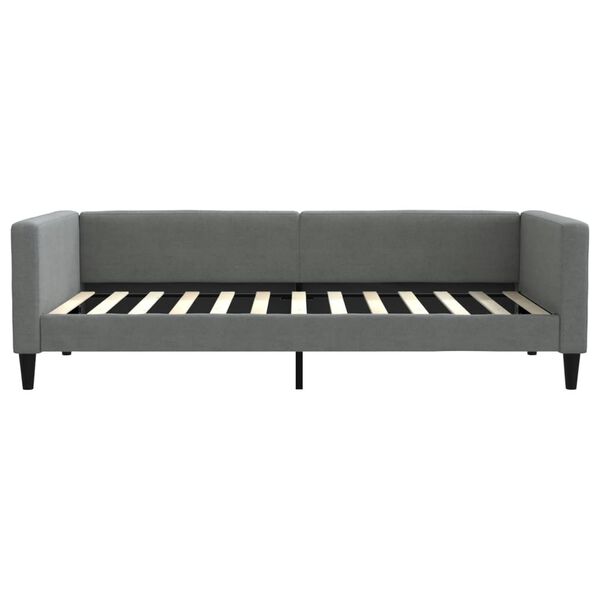 vidaXL Lit de jour avec matelas gris fonc&eacute; 100x200 cm tissu