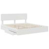 vidaXL Lit de Rangement Blanc 200 x 200 cm Bois d'ing&eacute;nierie