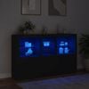 vidaXL Buffet avec lumières LED noir 162x37x100 cm