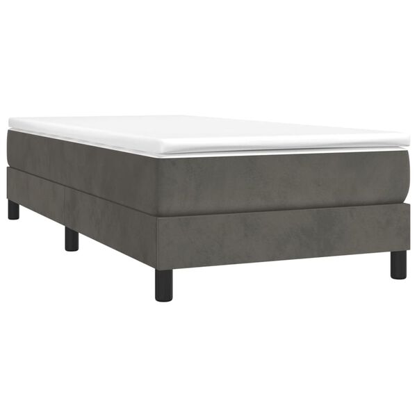 vidaXL Cadre de lit gris fonc&eacute; 90x190 cm velours
