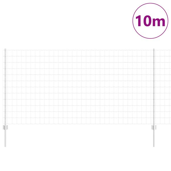vidaXL Cl&ocirc;ture avec poteau Argent&eacute; 1,2 x 10 m Acier