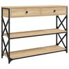 vidaXL Table console chêne sonoma 100x28x75 cm bois d'ingénierie