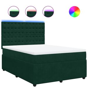 vidaXL Sommier &agrave; lattes de lit et matelas Vert fonc&eacute; 140x200cm Velours