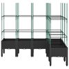 vidaXL Jardini&egrave;re avec treillis noir 160x120x142,5 cm PP
