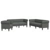 vidaXL Canap&eacute; de salon 3 pc Gris fonc&eacute; tissu