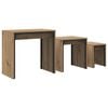 vidaXL Table basse 3 pcs Ch&ecirc;ne artisanal 60 x 35 x 56 cm