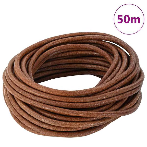 vidaXL Corde en Cuir Marron Clair &Oslash;5 mm x 50 m Cuir