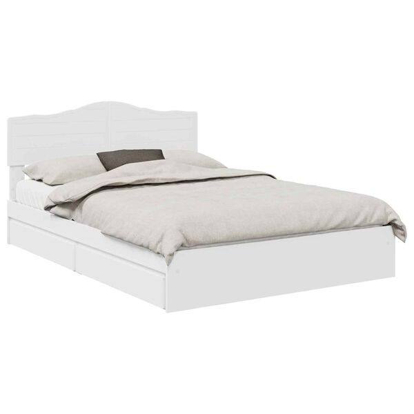vidaXL Lit de Rangement Blanc 140 x 200 cm Bois d'ing&eacute;nierie