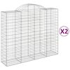 vidaXL Paniers &agrave; gabions arqu&eacute;s 2 pcs 200x50x160/180 cm Fer galvanis&eacute;