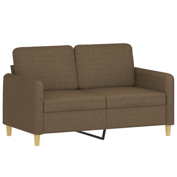 vidaXL Canap&eacute; 2 places et oreillers et coussins Marron 120 cm Tissu