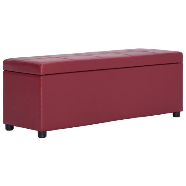 vidaXL Banc avec compartiment de rangement 116 cm Bordeaux Similicuir