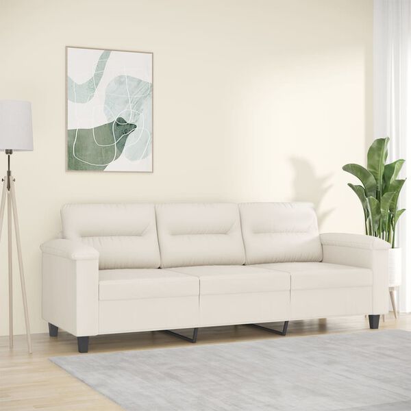 vidaXL Canap&eacute; &agrave; 3 places Cr&egrave;me 180 cm Similicuir