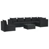 vidaXL Salon de jardin 7 pcs avec coussins R&eacute;sine tress&eacute;e Noir