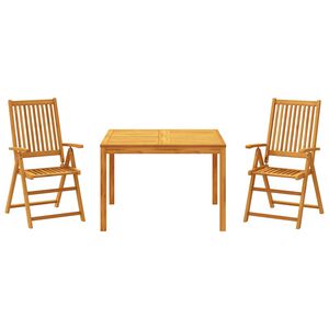 vidaXL Ensemble &agrave; manger de jardin 3 pcs Bois d'acacia solide