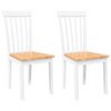 vidaXL Chaises &agrave; manger 2 pcs blanc bois massif caoutchouc