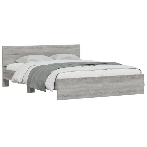 vidaXL Cadre de lit sans matelas sonoma gris 140x200 cm