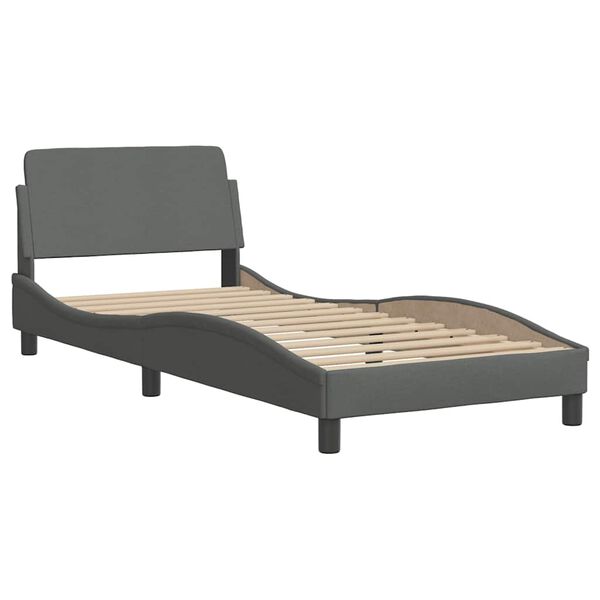 vidaXL Cadre de lit Dover gris fonc&eacute; 80x200 cm tissu