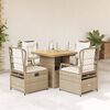 vidaXL Ensemble &agrave; manger de jardin avec coussins 5pcs Beige poly rotin