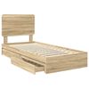 vidaXL Lit de Rangement Ch&ecirc;ne Sonoma 75 x 190 cm Bois d'ing&eacute;nierie