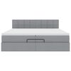 VidaXL Cadre de lit ottoman et matelas gris clair 200x200cm tissu