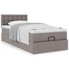 vidaXL Lit ottoman avec matelas taupe 90x200 cm tissu