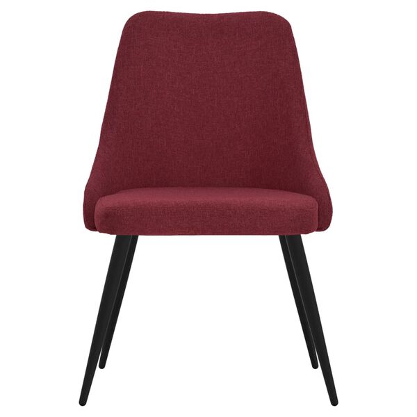 vidaXL Chaises &agrave; manger lot de 4 rouge bordeaux tissu