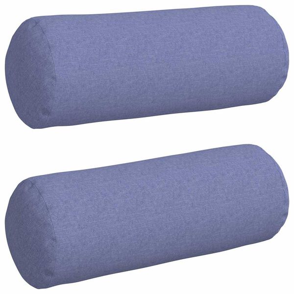 vidaXL Coussins d'accent 2 pcs Bleu denim &Oslash; 25 x 70 cm tissu