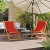 vidaXL Chaises de plage pliables lot de 2 rouge tissu