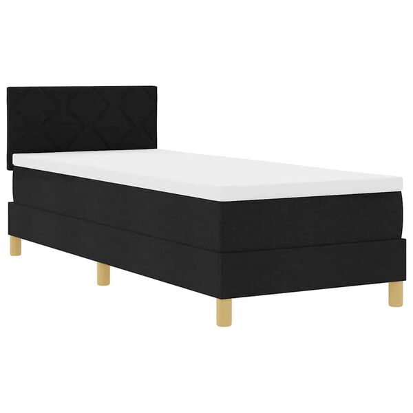 vidaXL Lit &agrave; ressorts avec matelas Noir 80 x 200 cm tissu
