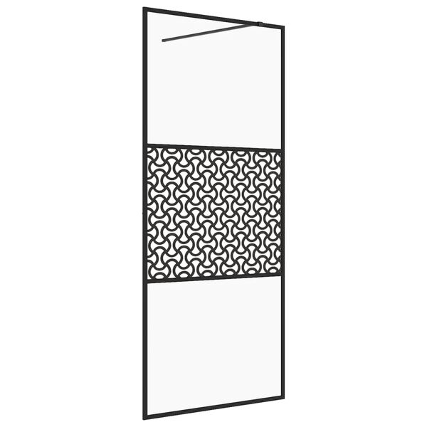 vidaXL Paroi de douche avec verre ESG transparent 90x195 cm Noir