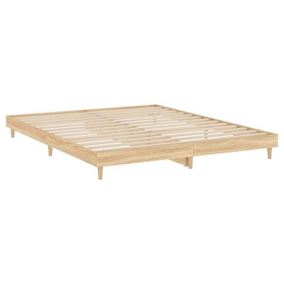 vidaXL Cadre de lit chêne sonoma 200x200 cm bois d'ingénierie