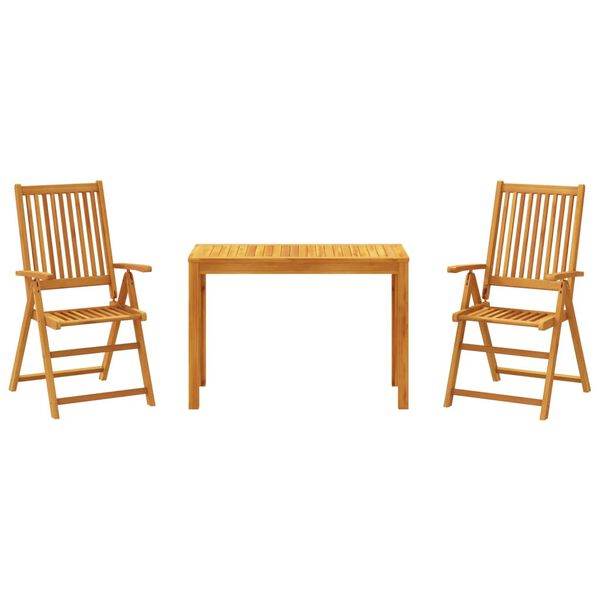 vidaXL Ensemble &agrave; manger de jardin 3 pcs Bois d'acacia solide