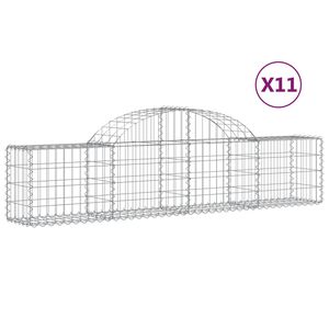 vidaXL Paniers &agrave; gabions arqu&eacute;s 11 pcs 200x30x40/60 cm Fer galvanis&eacute;