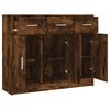 vidaXL Buffet chêne fumé 91x28x75 cm bois d'ingénierie