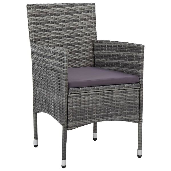 vidaXL Ensemble &agrave; manger de jardin 7 pcs R&eacute;sine tress&eacute;e Gris