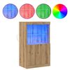 vidaXL Buffet LED Marron 60 x 37 x 100 cm Bois d'ing&eacute;nierie
