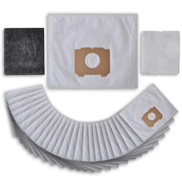 vidaXL Lot de 25 sacs d'aspirateur avec filtres pour AEG, Progress, Tornado