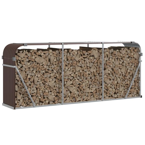 vidaXL Porte-b&ucirc;ches marron 234x45x100 cm acier galvanis&eacute;