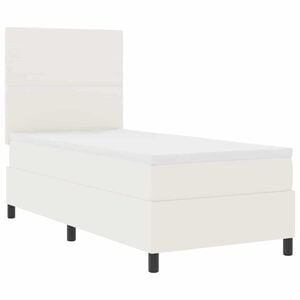 vidaXL Lit &agrave; ressort LED avec t&ecirc;te de lit Cr&egrave;me et Blanc 80 x 200 cm