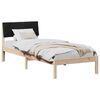 vidaXL Cadre de lit Marron et noir 75 x 190 cm Bois massif en pin