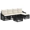 vidaXL Ensemble de canap&eacute; de jardin 6 pc Noir polyrotin
