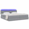 vidaXL Lit avec rangement et LED Gris clair 200 x 200 cm tissu