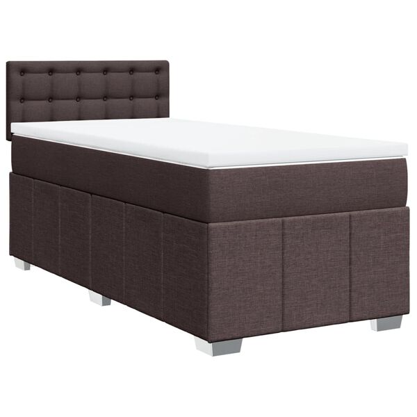 vidaXL Sommier &agrave; lattes de lit avec matelas Marron fonc&eacute; 90x190 cm