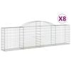 vidaXL Paniers &agrave; gabions arqu&eacute;s 8 pcs 300x30x80/100 cm fer galvanis&eacute;