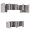 vidaXL Unit&eacute;s murales TV 6 pcs sonoma gris bois d'ing&eacute;nierie