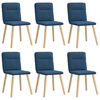 vidaXL Chaises &agrave; manger lot de 6 bleu tissu