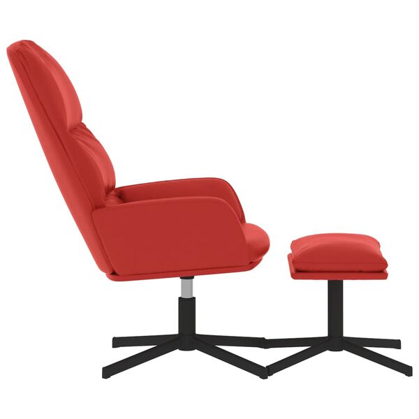 vidaXL Chaise de relaxation avec tabouret Bordeaux Similicuir