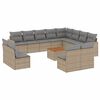 vidaXL Salon de jardin avec coussins 13 pcs beige r&eacute;sine tress&eacute;e